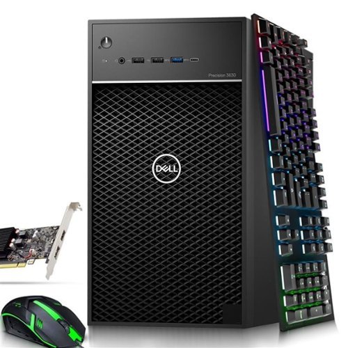 Dell - Refurbished Excellent - Precision Tower 3630 Gaming Desktop PC | Intel i5-8th | 16GB DDR4 RAM | 512GB SSD | NVIDIA GT 1030 | Wi-Fi | Windows 11 - Black-Front_Standard 