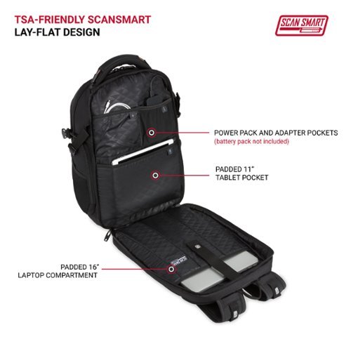 SwissGear Commander USB ScanSmart Laptop Backpack - Black BUY IN UK