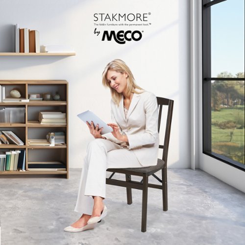 Stakmore Simple Mission Folding Chair, Espresso Frame with Jax