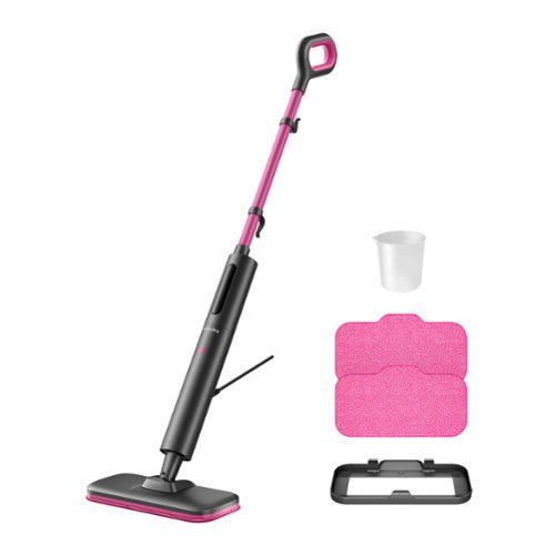 Schenley - Iris Steam Mop Cleaner Powerful - 15s Fast Heat-Up, Chemical-Free/Washable - Magenta & Noble Gray-Front_Standard 
