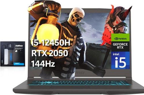 MSI - Thin 15.6" Gaming Laptop,Intel i5-12450H,8GB RAM,512GB SSD+128GB Dock Station,GeForce RTX 2050,Win 11 Pro - Black-Front_Standard 