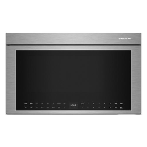 KitchenAid - 1.1 Cu. Ft. Convection Flush Built-In Over-the-Range Smart Microwave with Sensor Cooking and Air Fry Mode - Stainless Steel-Front_Standard 