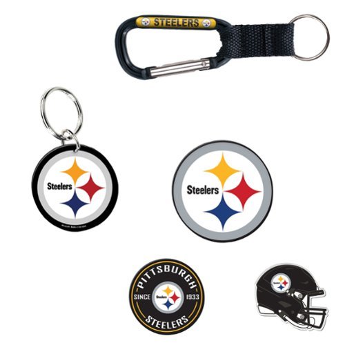 WinCraft - Pittsburgh Steelers 5-Pack Key Ring and Fridge Magnet Set - Multicolor-Front_Standard 