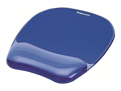  Fellowes - Crystals Gel Mouse Pad/Wrist Rest Combo, Non-Skid Base - Blue