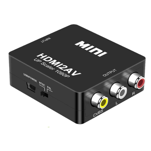 Stock Preferred - HDMI to RCA AV Converter Video Audio Adapter - Black-Front_Standard 