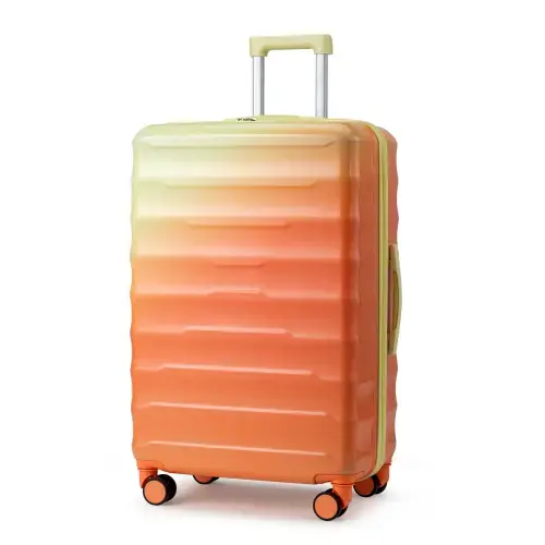 Front. Winado - 28" Carry-on Luggage Trolley PC+ABS Hardside Large Suitcase with Double Spinner Wheels & TSA Lock for Travel Business - Gradient orange.