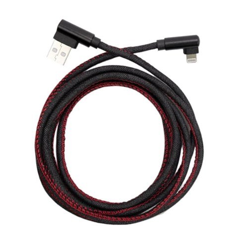 Stock Preferred - 6ft 90° Right Angle Braided Lightning Cable for iPhone 14/13/12/11 Pro Max – Fast Charging & Data Sync-Front_Standard 