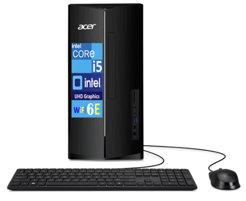Acer - Aspire Desktop (i5-14400, 32GB, 1TB SSD, UHD, Win 11 Pro ) - Black-Front_Standard 