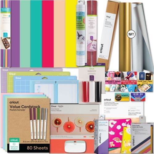 Cricut - Ultimate Materials, 15 ft Vinyl Rolls and Accessories Bundle for  Explore Air & Maker, 150 Count-Front_Standard 