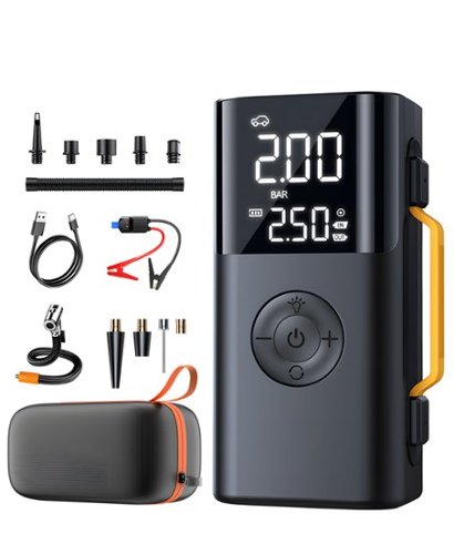 Sugift - 5-in-1 Portable Jump Starter with Air Compressor, 10000mAh Car Battery Booster-Front_Standard 