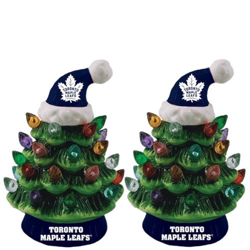 Evergreen Enterprises - Toronto Maple Leafs 2-Pack 4" Ceramic LED Christmas Tree Set - Multicolor-Front_Standard 