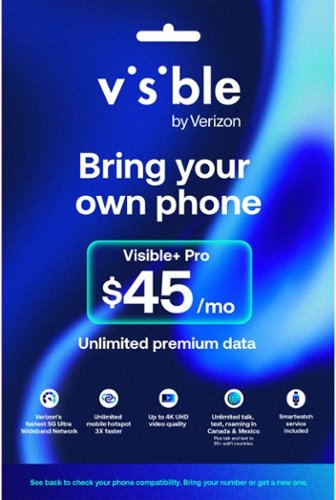 Visible - Keep Your Own Phone SIM Card Kit + Plus Pro Plan Bundle - Blue