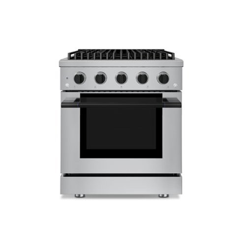 Hauslane - HausPro 30 in. 4 Burners (20,000 BTU) Freestanding Dual Fuel Range - Matte Black-Front_Standard 