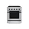 Hauslane - HausPro 30 in. 4 Burners (20,000 BTU) Freestanding Dual Fuel Range - Matte Black-Front_Standard