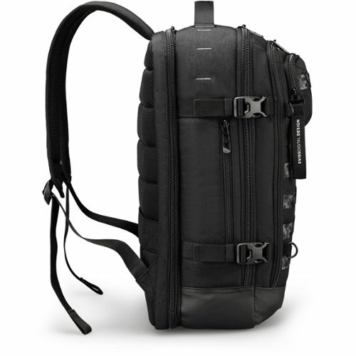 Swissdigital Design BERG PRO TSA-Friendly Backpack With USB Charging Port  RFID Protection and Fits Up to 17″ Laptop - Black GLOBAL SHIPPING