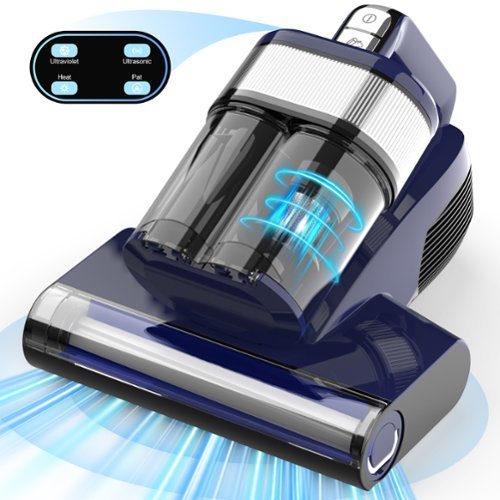 MOOSOO - Mattress Vacuum with UV Light, 16kPa Strong Suction & 33000 RPM/Min Tapping, Ultrasonic Bed Vacuum Cleaner for Bed - Blue Gray-Front_Standard 