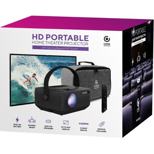 Core Innovations 1280 x 720 LCD Projector Portable Projector - Black SHOP ONLINE