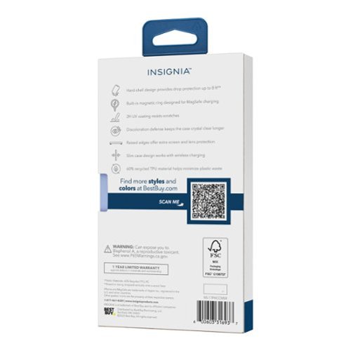 Insignia™ Hard-Shell Case with MagSafe for Apple iPhone 17 Pro - Clear BUY IN SINGAPORE