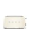 SMEG - TSF02 4-Slice Long Wide-Slot Toaster - Cream-Front_Standard