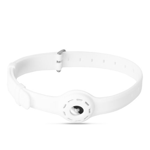 SaharaCase Adjustable Silicone Dog Collar for Apple AirTag (Large Dogs) - White GLOBAL SHIPPING