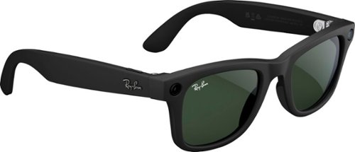 Ray-Ban Meta Wayfarer Large glasses with Meta Ai, Audio, Photo, Video Compatibility - Clear to Green Transitions Lenses - Matte Black BUY IN SAUDI ARABIA