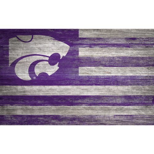 Fan Creations - Kansas State Wildcats 11'' x 19'' Distressed Flag Sign - Multicolor-Front_Standard 