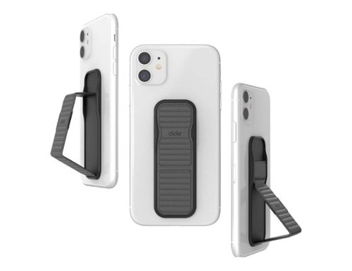 CLCKR - Stand & Grip Pebbled Line Phone Grip | Color: Grey - Gray-Front_Standard 