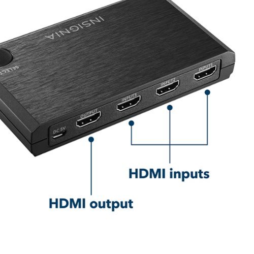 Insignia™ 3-Port HDMI Switch with 4K 60Hz and HDR Pass-Through - Black BUY IN EUROPE