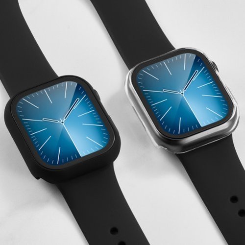 Insignia™ Bumper with Glass Screen Protector for Apple Watch 40/41mm - Black and Clear SHOP ONLINE