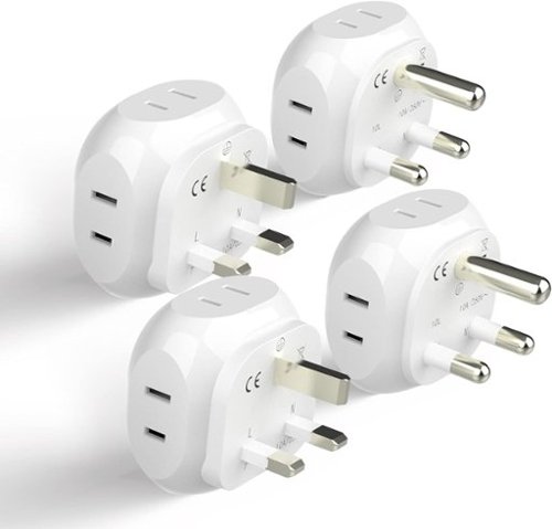 Ceptics - South Africa Travel Plug Adapter Set - Type M and Type G - White-Front_Standard 