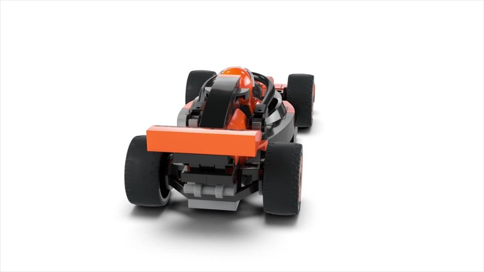 360 Spin of City F1 Driver with McLaren Race Car Building Toy video 0 minutes 07 seconds