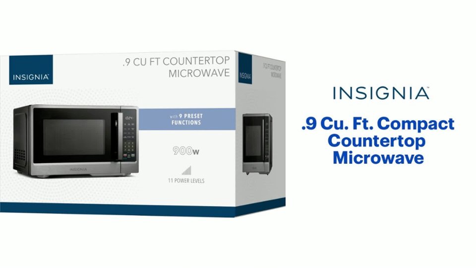 Insignia™ .9 Cu. Ft. Compact Countertop Microwave Features video 1 minutes 43 seconds