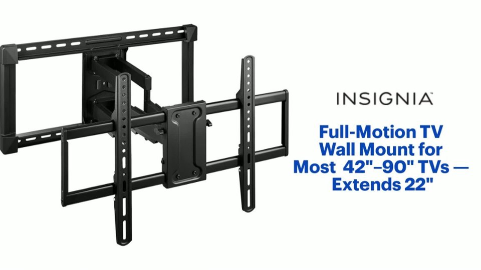 Insignia - Full-Motion TV Wall Mount for Most 4290" TVs Extends 22" Features video 1 minutes 33 seconds