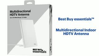 Best Buy essentials - Multidirectional Indoor HDTV Antenna - Off-white Features video 0 minutes 54 seconds