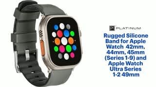 Rugged Silicone Band for Apple Watch 42mm, 44mm, 45mm (Series 1-9) and Apple Watch Ultra Series 1-2 49mm feature video 1 minutes 00 seconds