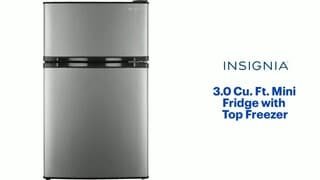 Insignia - 3.0 Cu. Ft. Mini Fridge with Top Freezer Features video 1 minutes 46 seconds