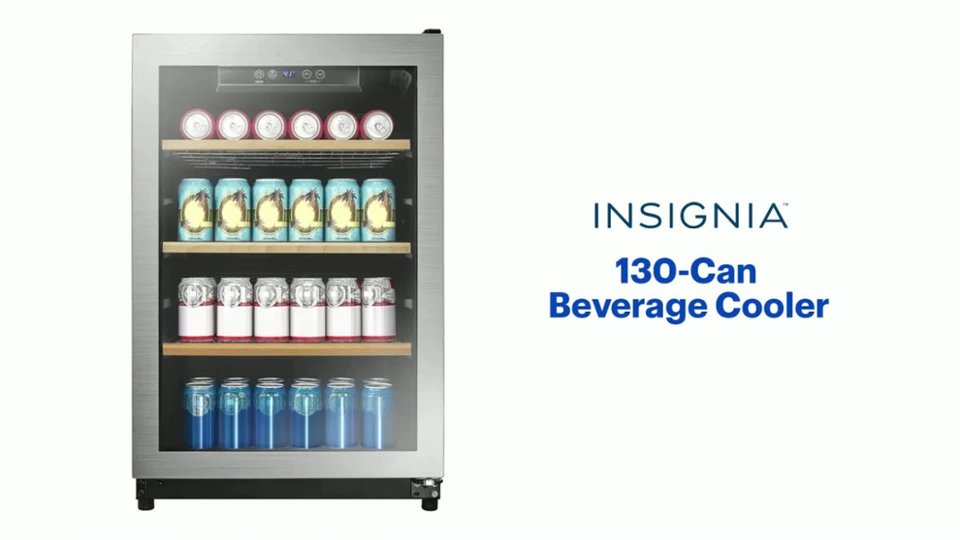 Insignia - 130-Can Beverage Cooler Features video 1 minutes 43 seconds