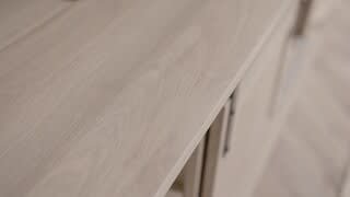 Walker Edison - Sliding Grooved Door Entryway Accent Bench video 0 minutes 25 seconds