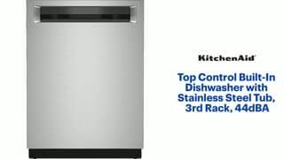 KitchenAid - Top Control Built-In Dishwasher with Stainless Steel Tub, 3rd Rack, 44dBA Features video 0 minutes 26 seconds