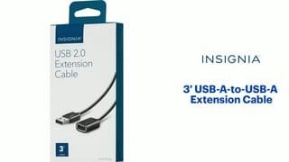 Insignia 3' USB-A-to-USB-A Extension Cable Features video 0 minutes 20 seconds