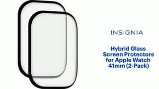 Insignia - Hybrid Glass Screen Protectors for Apple Watch 41mm (2-Pack) Features video 1 minutes 17 seconds