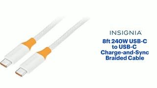 Insignia - 8' 240W USB-C to USB-C Charge & Sync Braided Cable Features video 1 minutes 11 seconds