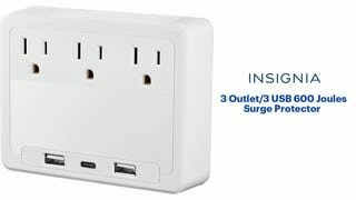 Insignia™ 3 Outlet/3 USB 600 Joules Surge Protector Features video 0 minutes 44 seconds