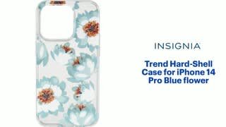 Insignia - Trend Hard-Shell Case for iPhone 14 Pro Blue flower Features video 1 minutes 22 seconds