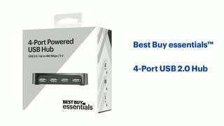 Best Buy essentials - 4-Port USB 2.0 Hub - Black Features video 1 minutes 39 seconds