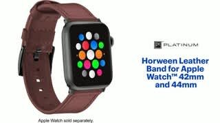 Platinum - Horween Leather Band for Apple Watch 42mm and 44mm - Bourbon Features video 0 minutes 38 seconds