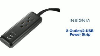 Insignia - 2-Outlet 2-USB Power Strip Features video 0 minutes 45 seconds