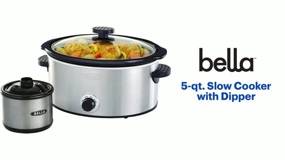 Bella - 5-qt. Slow Cooker with Dipper Features video 1 minutes 16 seconds