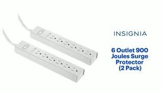 Insignia - 6 Outlet 900 Joules Surge Protector (2 Pack) Features video 0 minutes 35 seconds