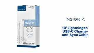 Insignia - 10' Lightning to USB-C Cable Features video 0 minutes 38 seconds